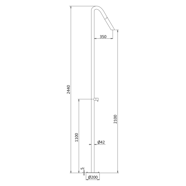 Вулична душова колона зі стоп-краном Garden/Pools 123 671 6IP BRUMA