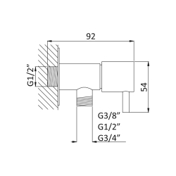 Кутовий змішувач із з'єднанням 3/8´ BREEZE / HERA / LUSA 125 280 2 BRUMA