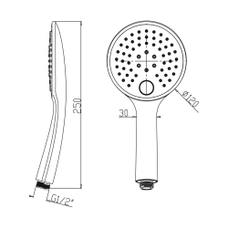 Ручна лійка на 3 режими SHOWER SYSTEMS 145 512 0CR BRUMA