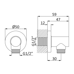 Кутовий вивід SHOWER SYSTEMS 145 590 1 BRUMA