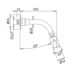 Верхній душ антивандальний з кріпленням SHOWER SYSTEMS 145 600 1CR BRUMA