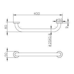 Поручень для ванни 400 мм GENERAL ACCESSORIES 149 003 0 BRUMA
