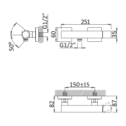 Змішувач для душу ADAMASTOR 301 040 2 BRUMA