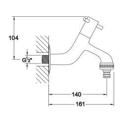 Змішувач зі стіни Garden/Pools 123 400 1 BRUMA