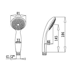 Ручна лійка SHOWER SYSTEMS 145 512 6CR BRUMA