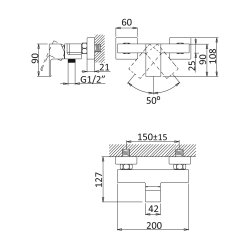 Змішувач для душу LINEA 182 040 1 BRUMA